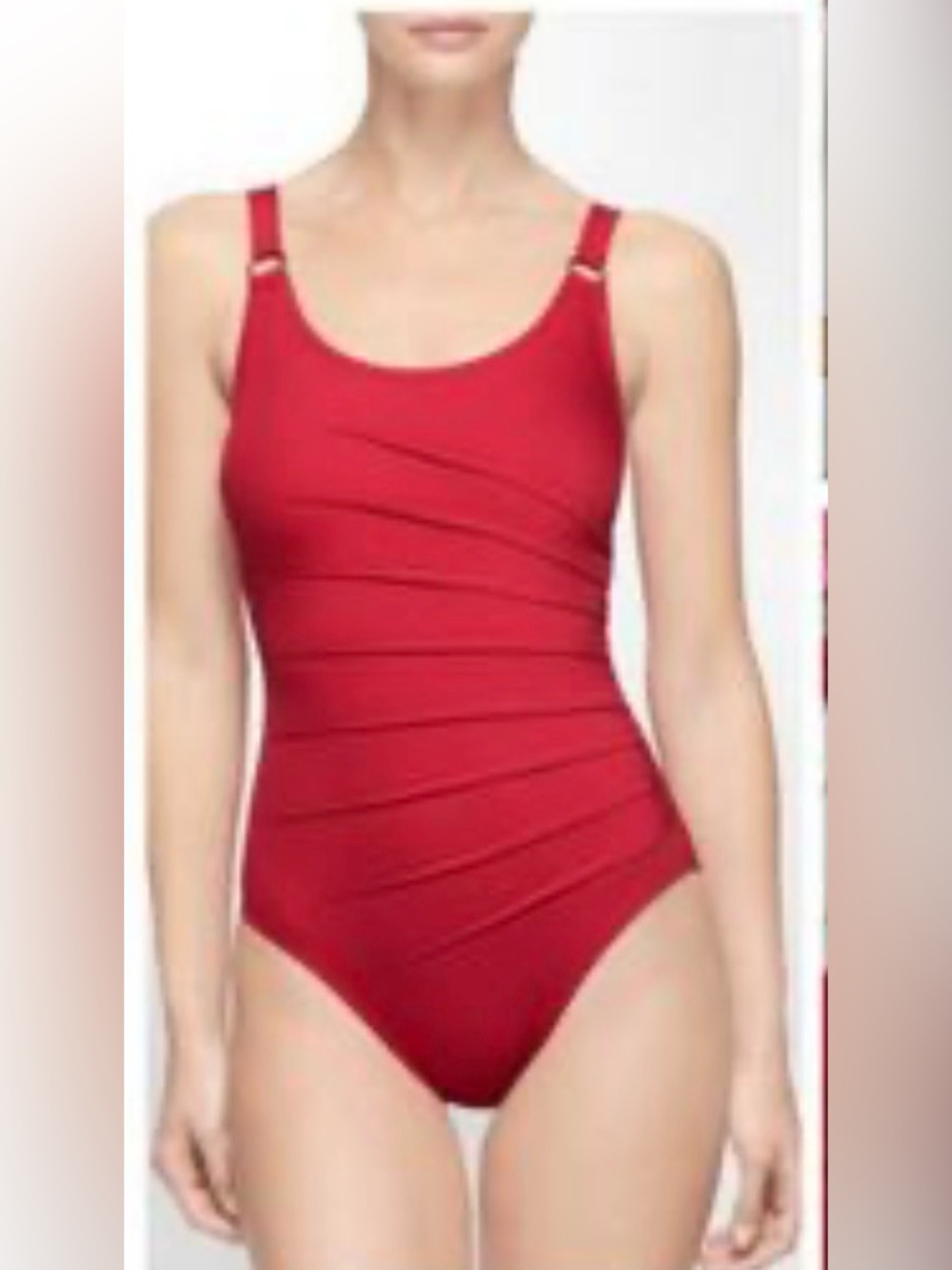 Calvin Klein red one piece swim suit 14 - Picture 2 of 12